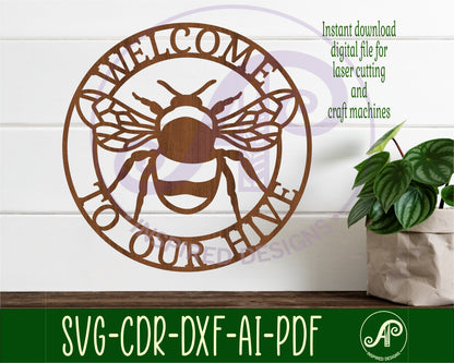 Welcome to our hive wall sign design SVG / DXF / AI / PDF / CDR