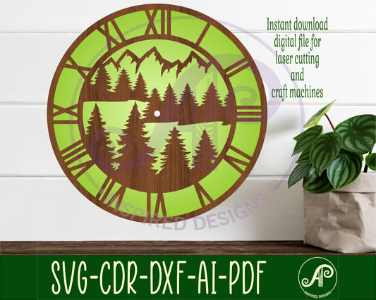 Forest clock template design