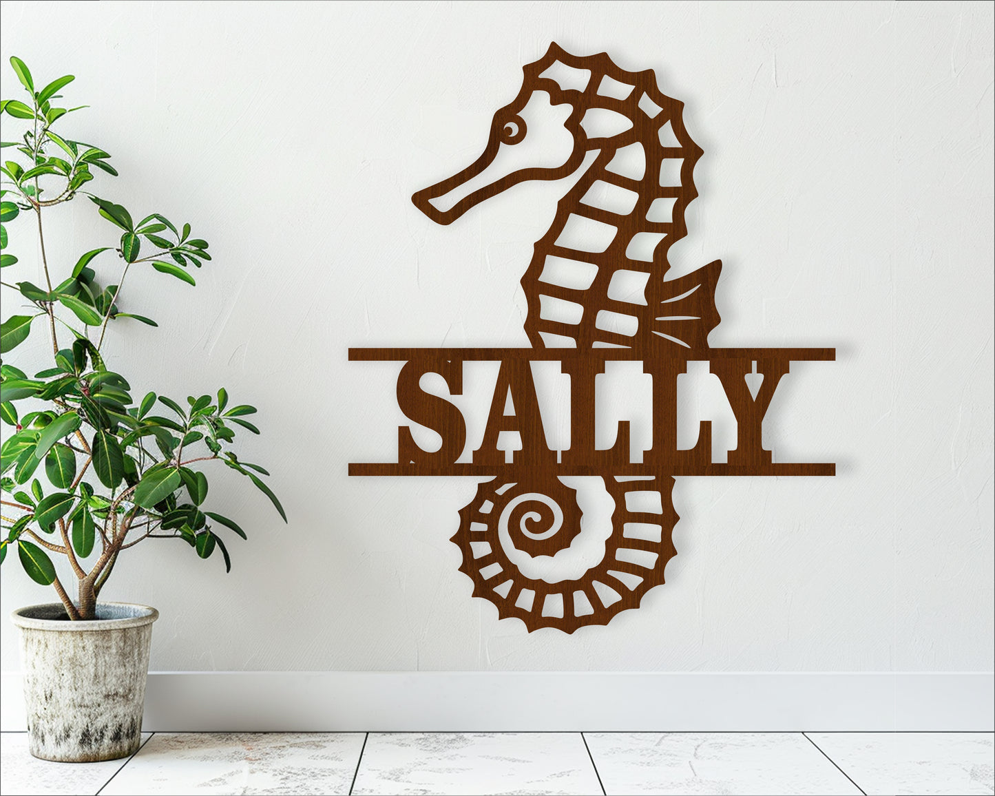 Seahorse name sign SVG / DXF / AI / PDF / CDR