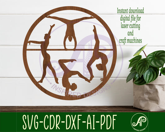 Gymnast wall sign design SVG / DXF / AI / PDF / CDR