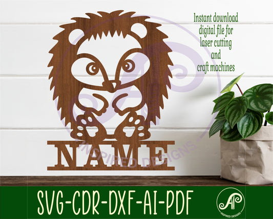 Hedgehog shape name sign SVG / DXF / AI / PDF / CDR