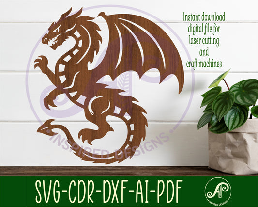 Detailed dragon design 1 wall sign design SVG / DXF / AI / PDF / CDR (Copy)