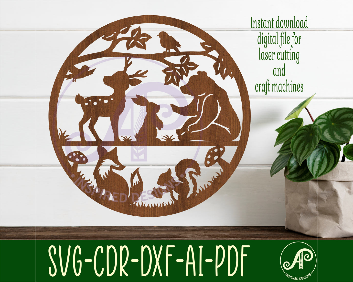 Woodland wall sign design SVG / DXF / AI / PDF / CDR