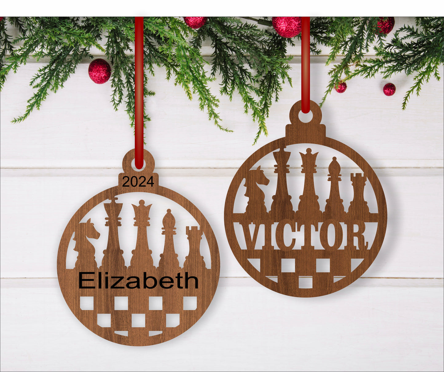 Chess Christmas Ornament SVG laser cut files