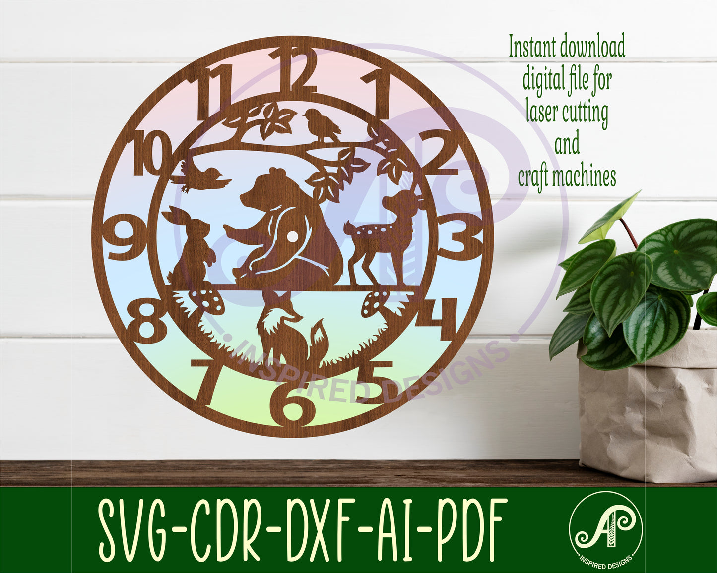 Woodland clock template design