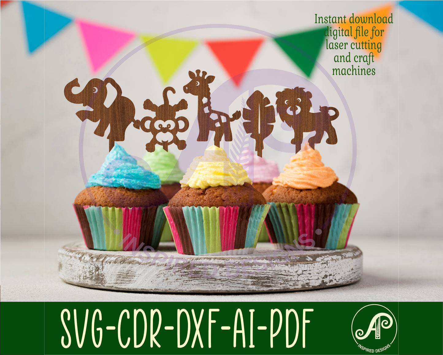 Safari  cupcake topper design SVG / DXF / AI / PDF / CDR