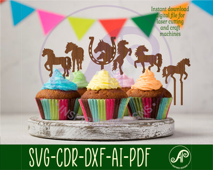 Horse  cupcake topper design SVG / DXF / AI / PDF / CDR