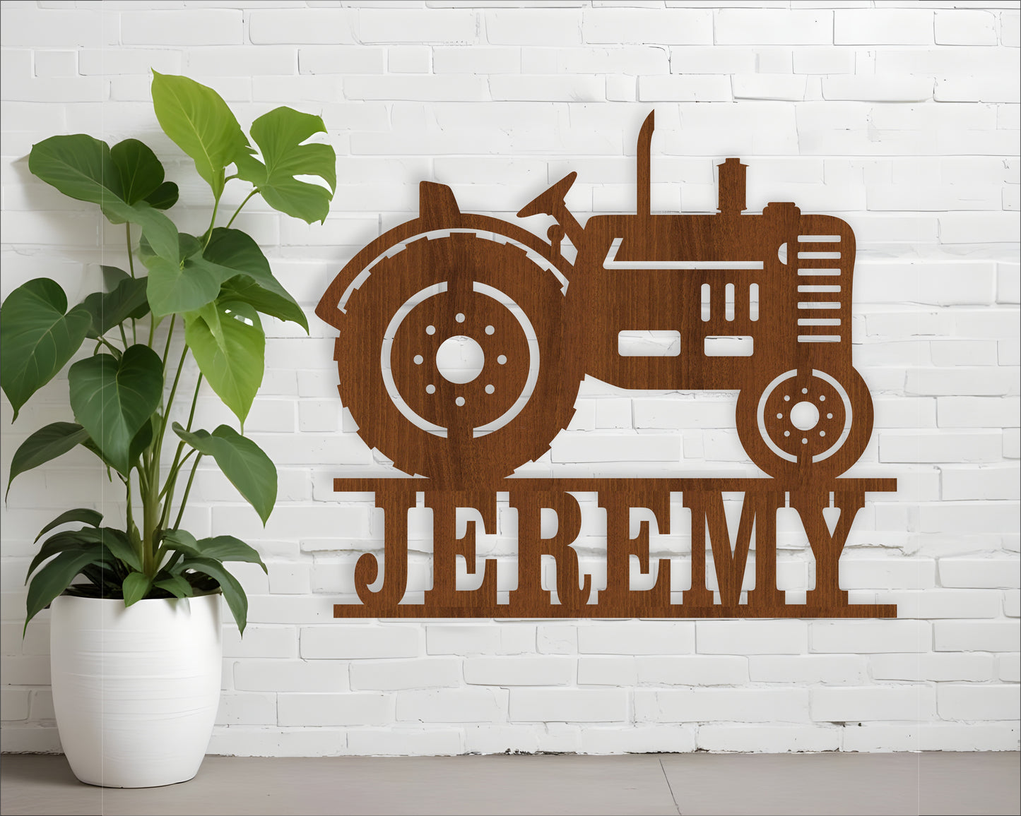 Older Tractor shape name sign SVG / DXF / AI / PDF / CDR