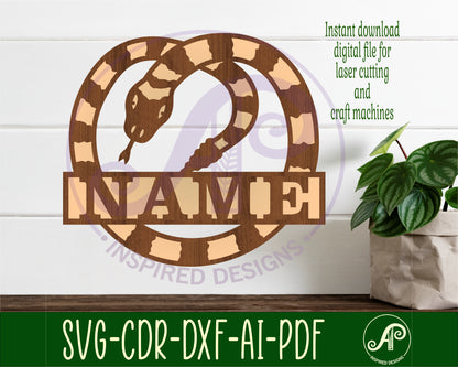 Snake shape name sign SVG / DXF / AI / PDF / CDR