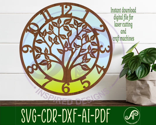 Tree wall clock template designs