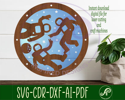 Astronauts wall sign design SVG / DXF / AI / PDF / CDR