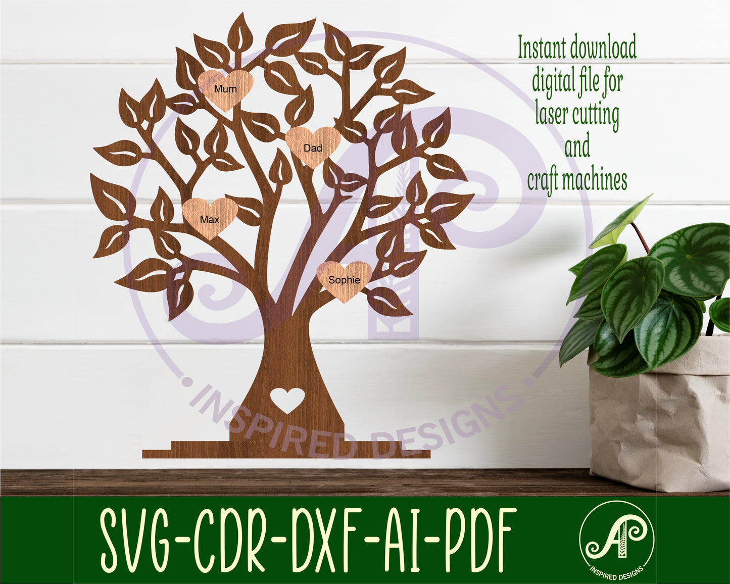 Family tree stand design SVG / DXF / AI / PDF / CDR design 2