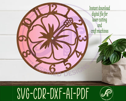 Hibiscus clock template design