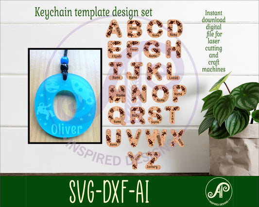 Space letter tag designs SVG / DXF / AI