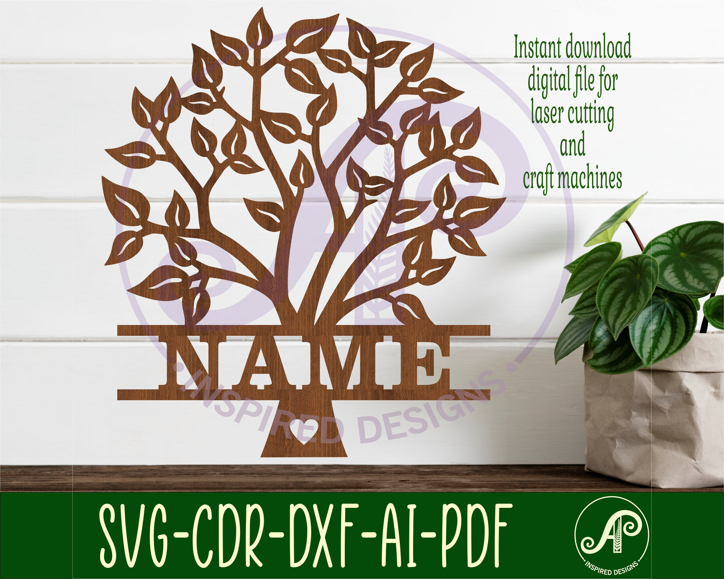 Family tree shape name sign SVG / DXF / AI / PDF / CDR