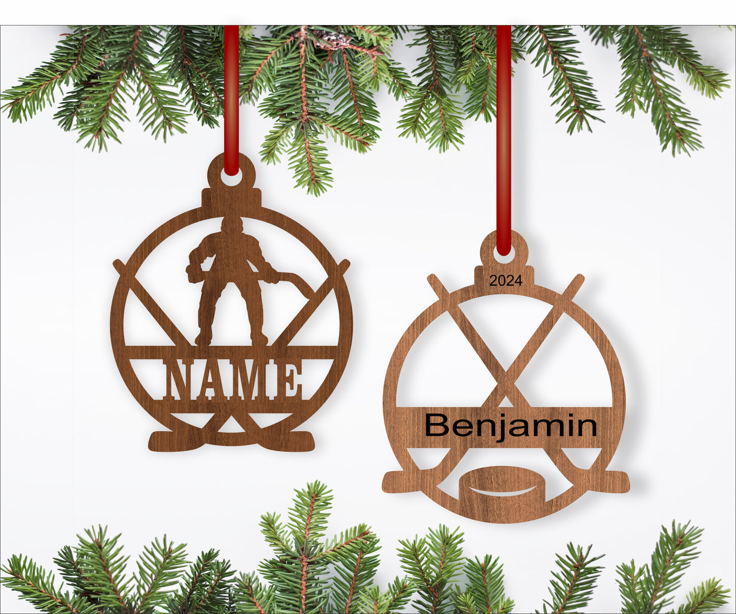 Hockey Christmas Ornament SVG laser cut files