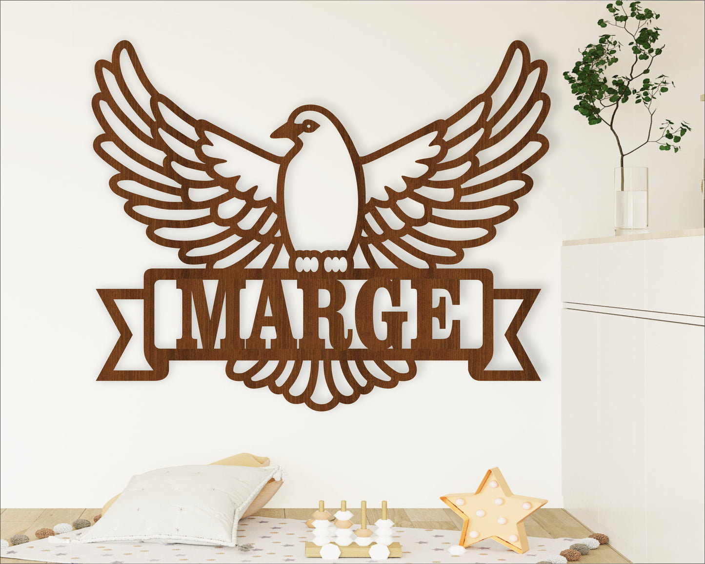 Dove design shape name sign SVG / DXF / AI / PDF / CDR