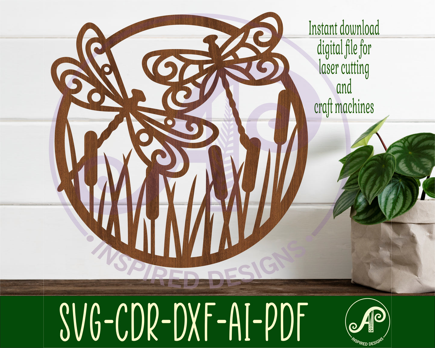 Dragonfly wall sign design SVG / DXF / AI / PDF / CDR