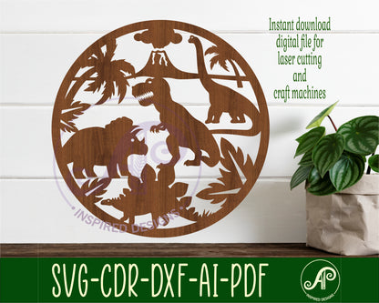 Dinosaurs wall sign design SVG / DXF / AI / PDF / CDR