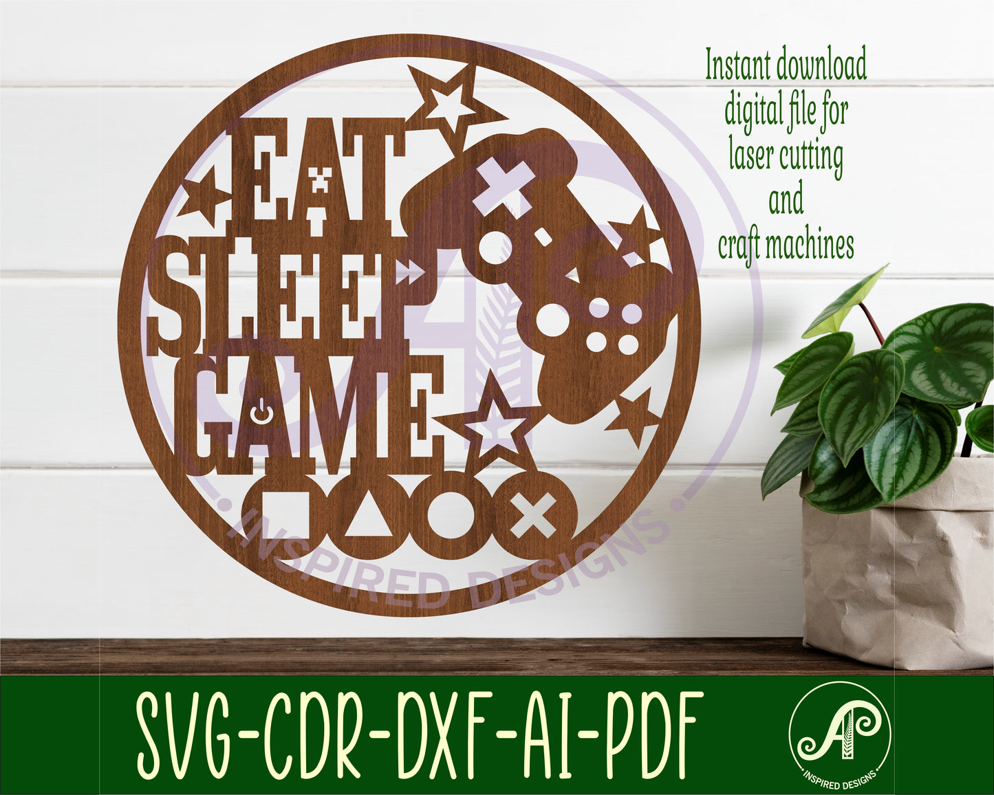 Gamer wall sign design SVG / DXF / AI / PDF / CDR