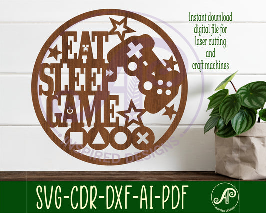 Gamer wall sign design SVG / DXF / AI / PDF / CDR