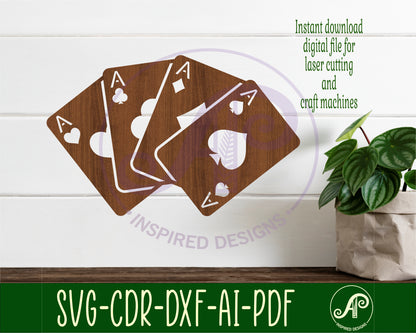 Playing cards wall sign design SVG / DXF / AI / PDF / CDR