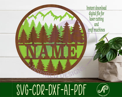 Forest name wall sign. SVG / DXF / AI / PDF / CDR