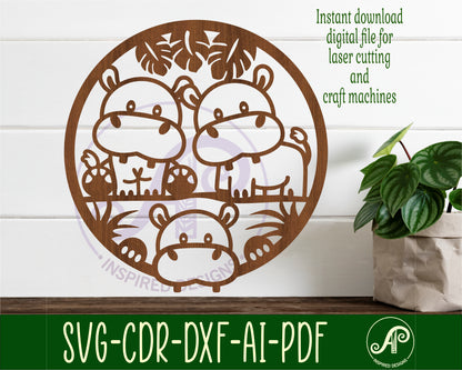 Hippo wall sign design SVG / DXF / AI / PDF / CDR