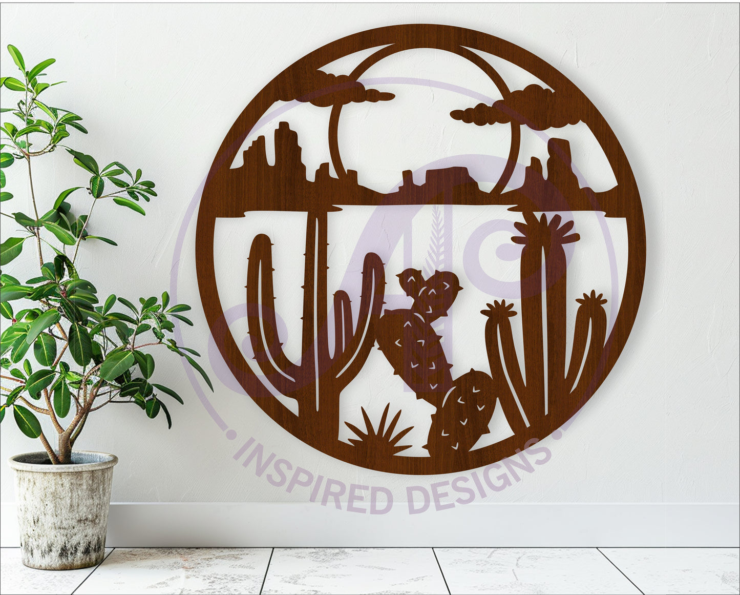 Cactus desert wall sign design SVG / DXF / AI / PDF / CDR