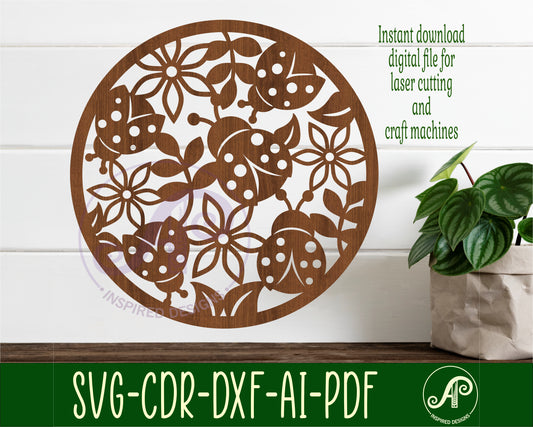 Ladybug wall sign design SVG / DXF / AI / PDF / CDR