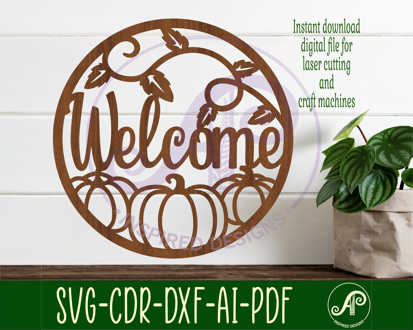 Welcome fall wall sign design SVG / DXF / AI / PDF / CDR