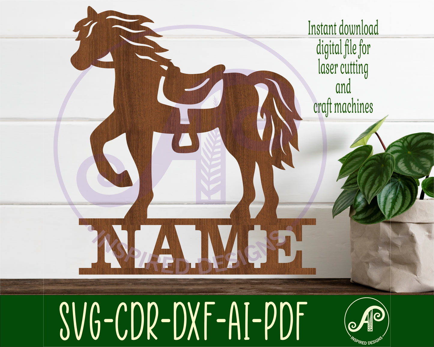 Horse design shape name sign SVG / DXF / AI / PDF / CDR