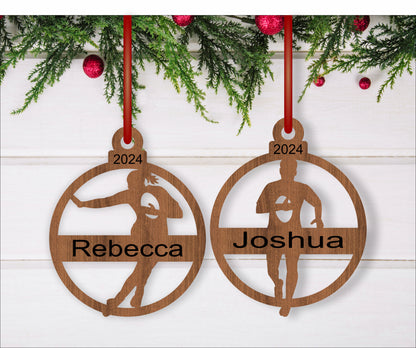 Rugby player Christmas Ornament SVG laser cut files