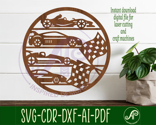 Race car wall sign design SVG / DXF / AI / PDF / CDR