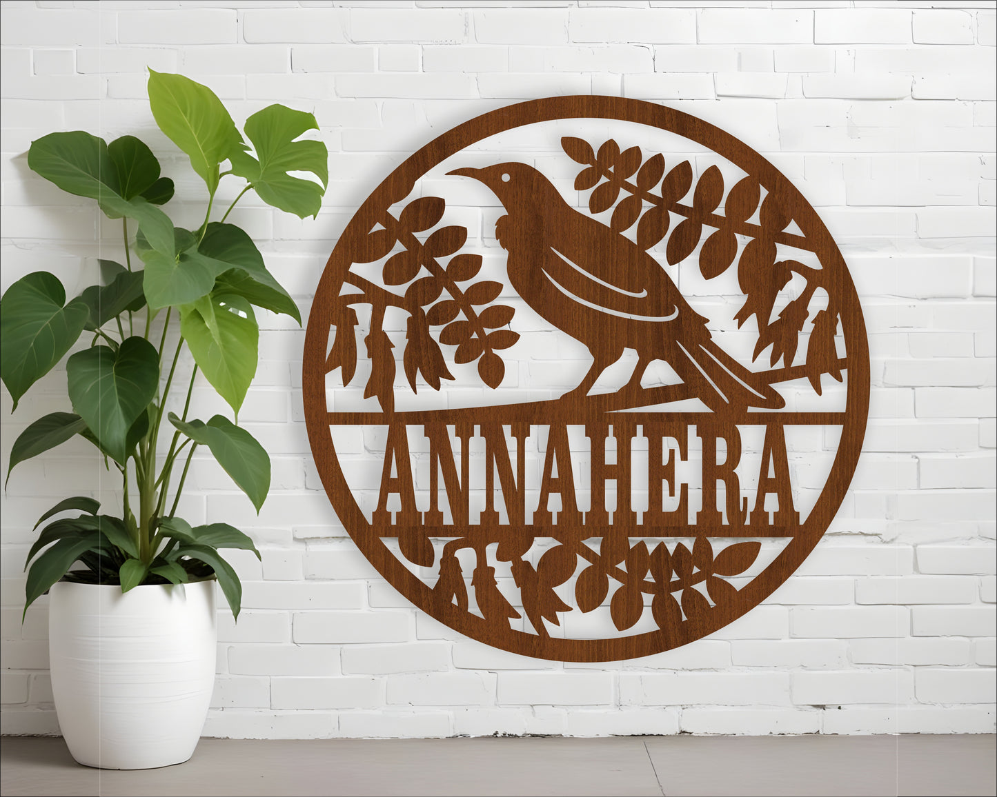 Tui bird name wall sign. SVG / DXF / AI / PDF / CDR