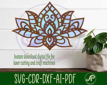 Lotus flower wall sign design SVG / DXF / AI / PDF / CDR