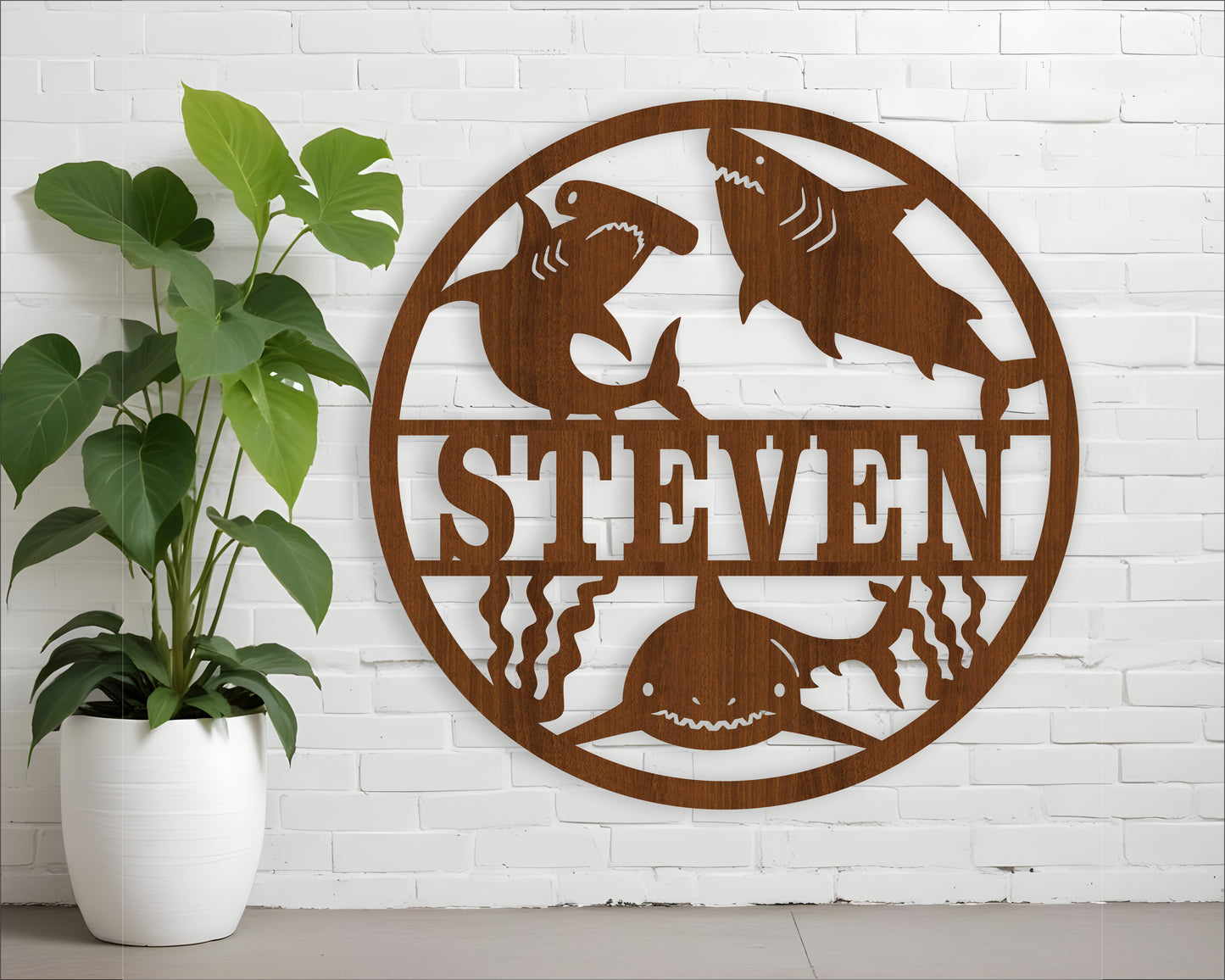 Sharks name wall sign. SVG / DXF / AI / PDF / CDR