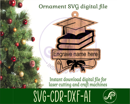 Graduate engraved ornament design SVG / DXF / AI