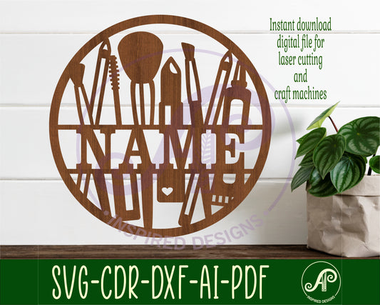 Cosmetics name wall sign. SVG / DXF / AI / PDF / CDR