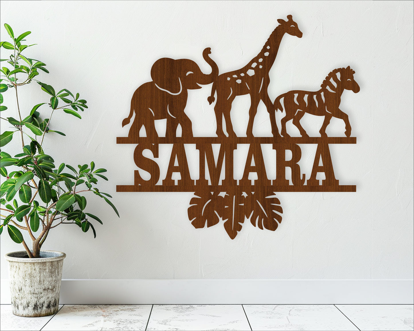 Safari animals name sign SVG / DXF / AI / PDF / CDR