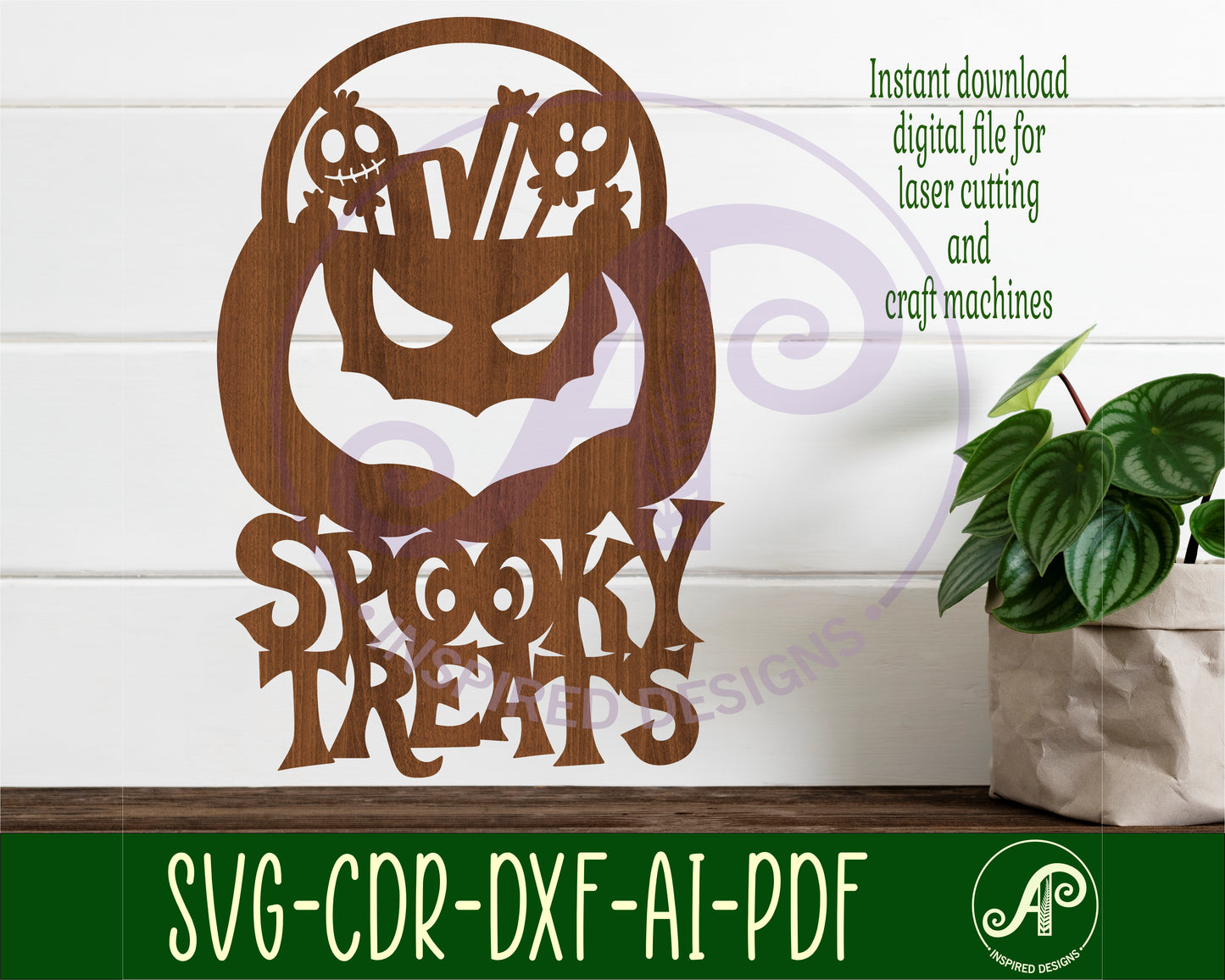 Spooky treats halloween wall sign design SVG / DXF / AI / PDF / CDR