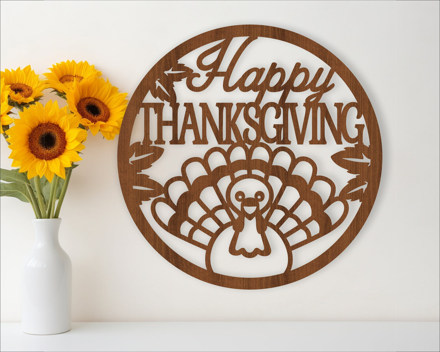 Happy thanksgiving wall sign design 2 SVG / DXF / AI / PDF / CDR