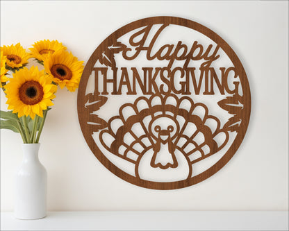 Happy thanksgiving wall sign design 2 SVG / DXF / AI / PDF / CDR