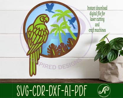 Parrot wall sign design SVG / DXF / AI / PDF / CDR