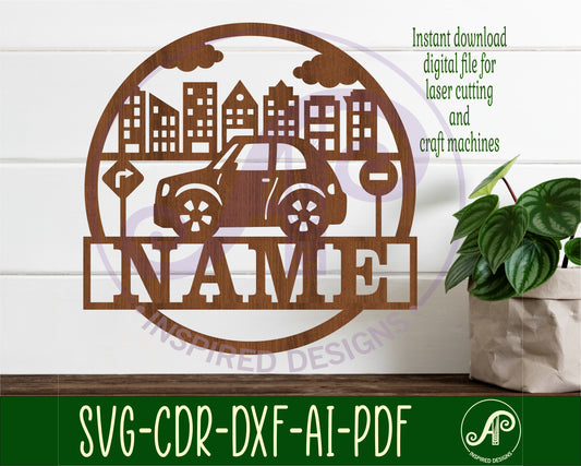 Car name wall sign. SVG / DXF / AI / PDF / CDR