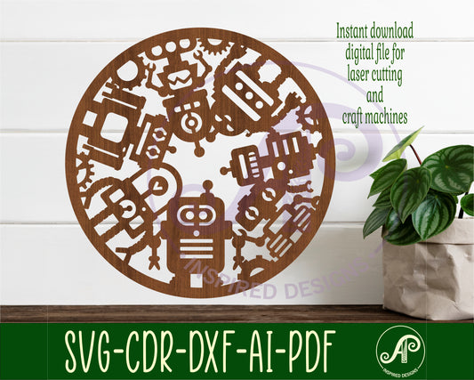 Robot wall sign design SVG / DXF / AI / PDF / CDR