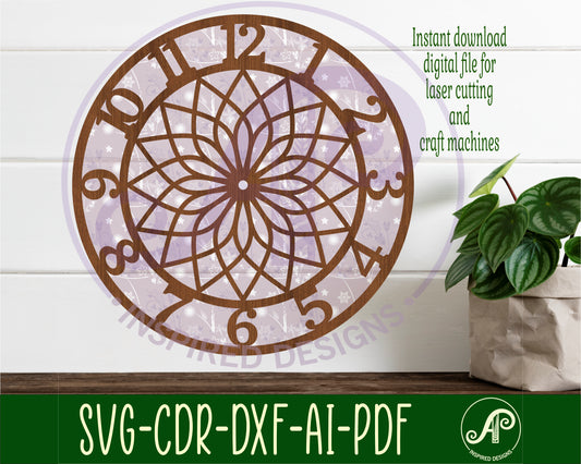 Geometric pattern clock template design 4