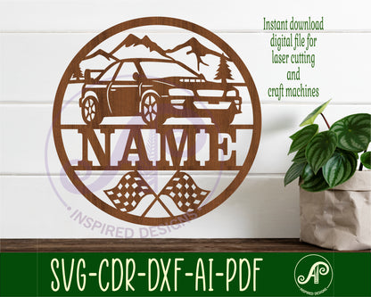 Rally name wall sign. SVG / DXF / AI / PDF / CDR