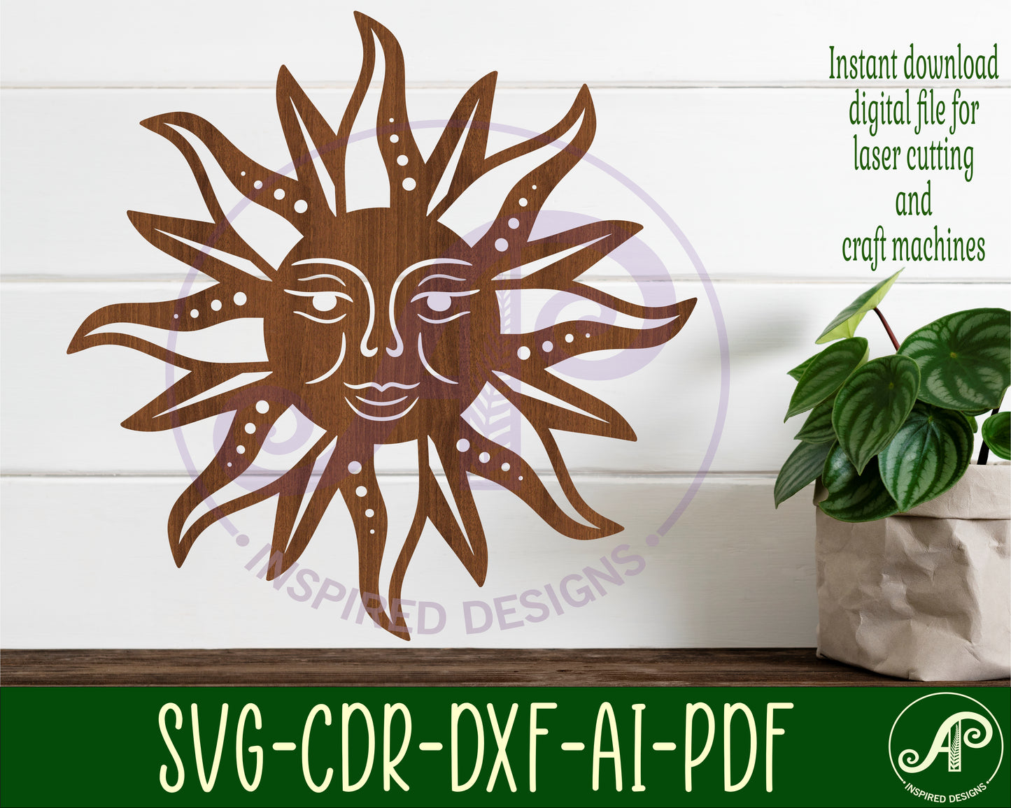 Sun wall sign design SVG / DXF / AI / PDF / CDR