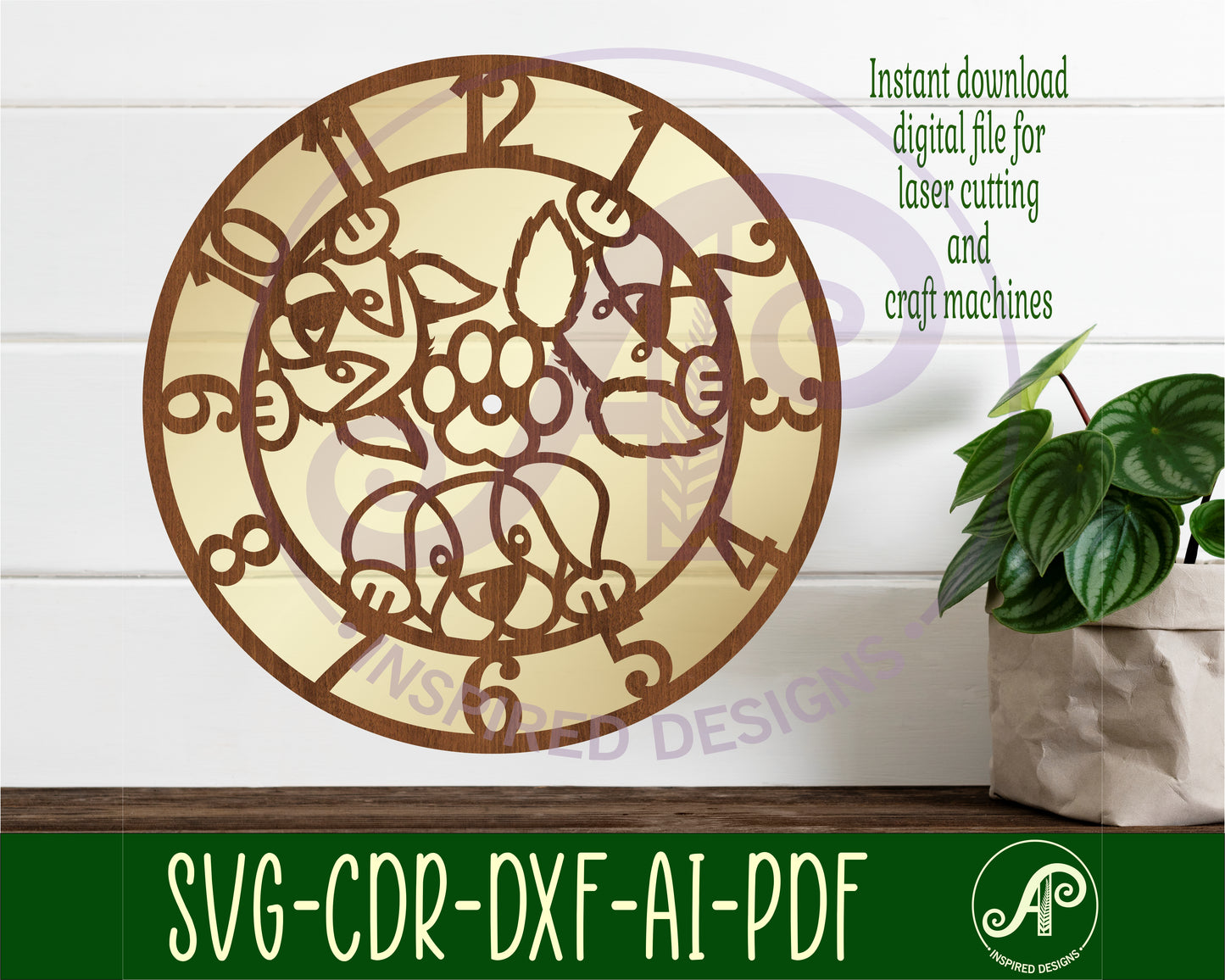 Dogs clock template design